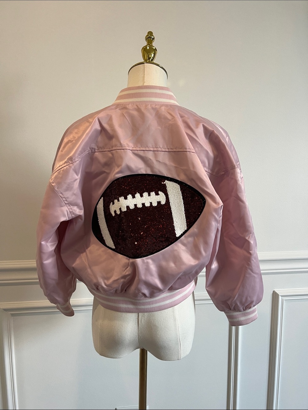 Girls Old Navy Light Pink Satin Bomber Jacket